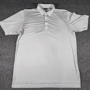 Dunning Golf Performance Polo‎ Shirt Men's XL Gray Stripe Polyester Spandex